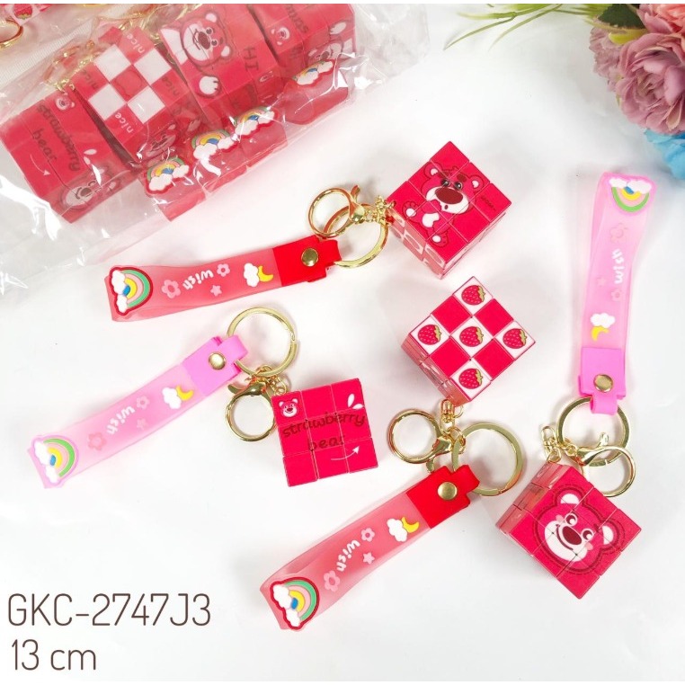 Gantungan Kunci Tas / Ganci Mobil Gantungan Kunci Rubik 3.5 x 3.5 Motif Sanrio / Lotso / Kuromi Keyc