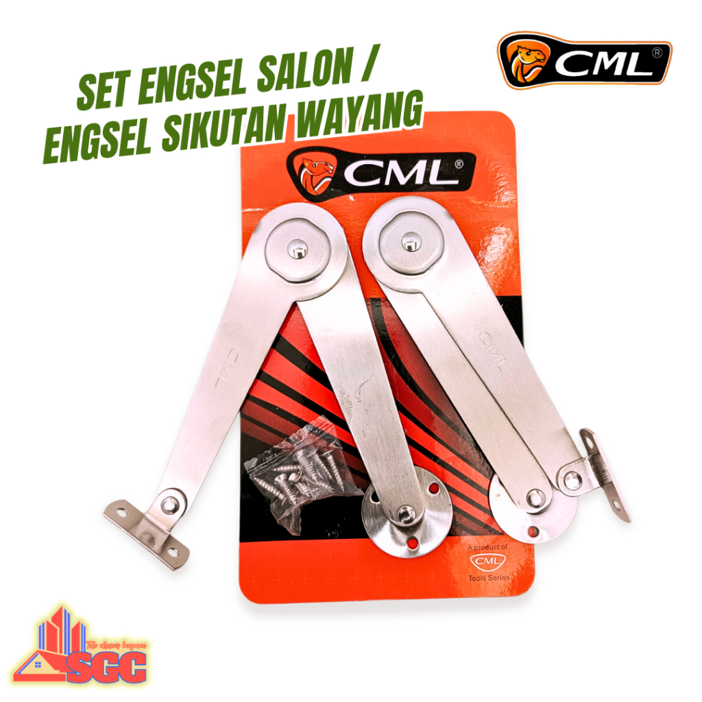 Set Engsel Salon / Engsel Sikutan Wayang CML Stainless Steel Lengkap dengan Sekrup