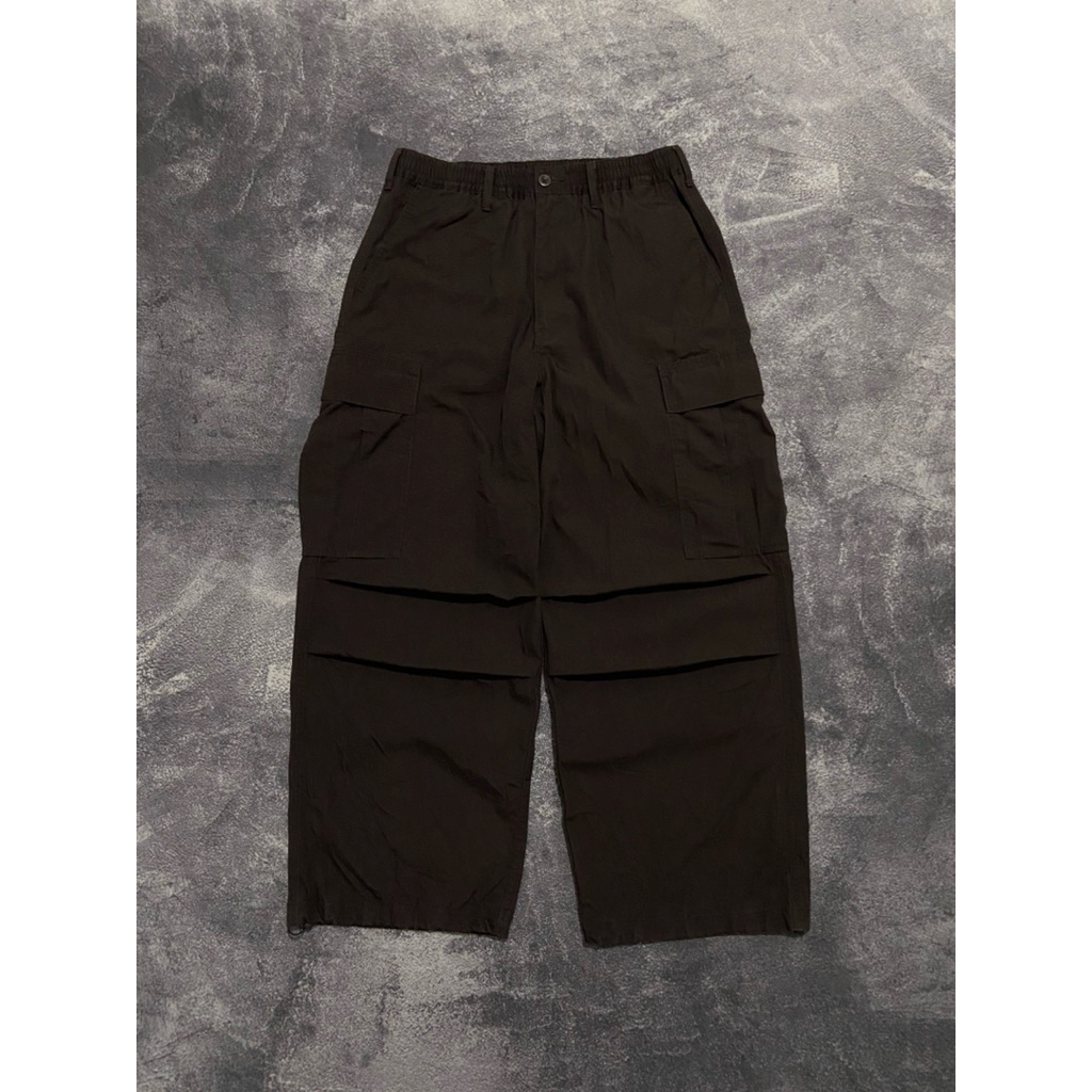 GU Super Wide Cargo Ballon Pants Dark Brown