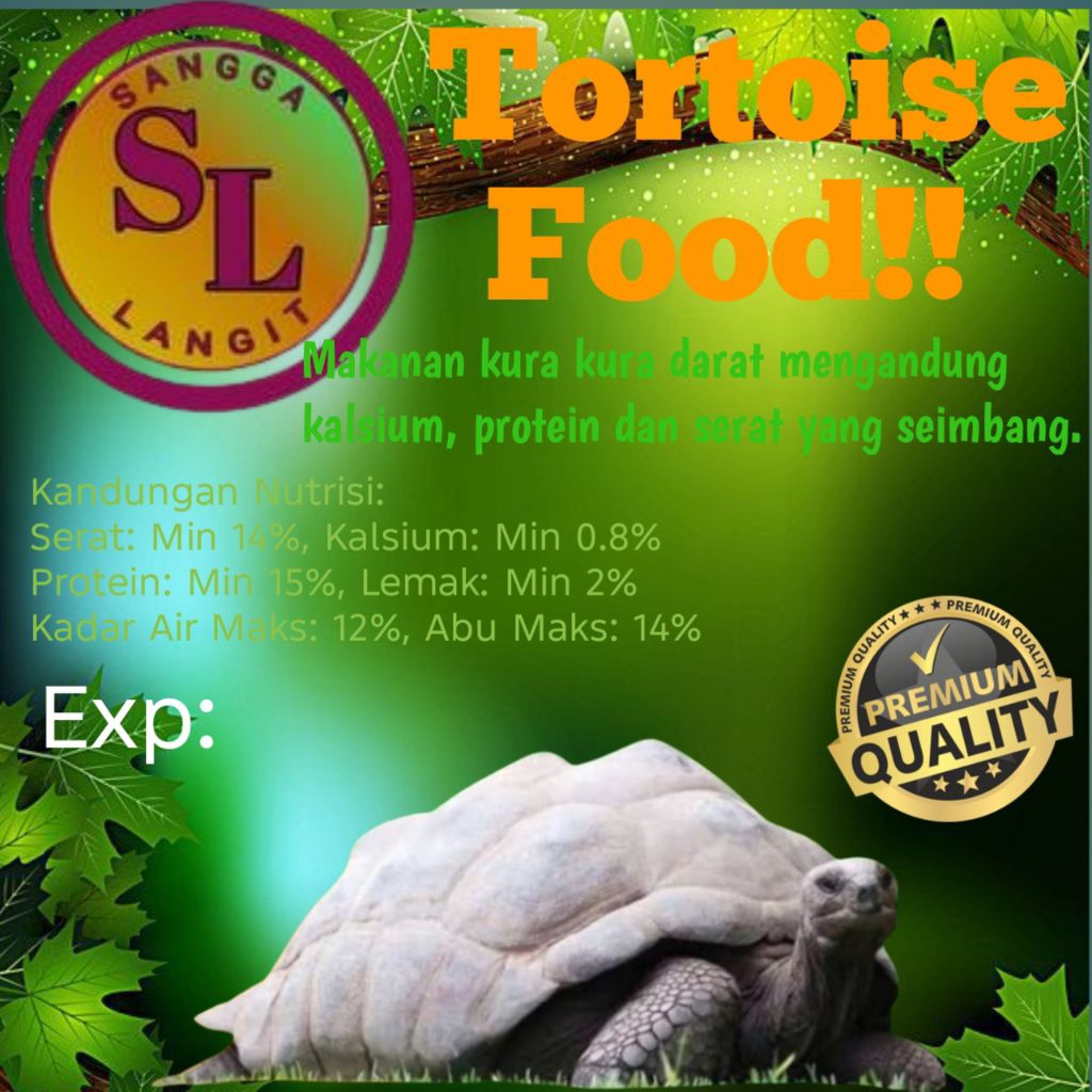 Pelet SL Makanan Sulcata Aldabra Pardalis Indian Star & Kura Kura Darat Lainya 1kg