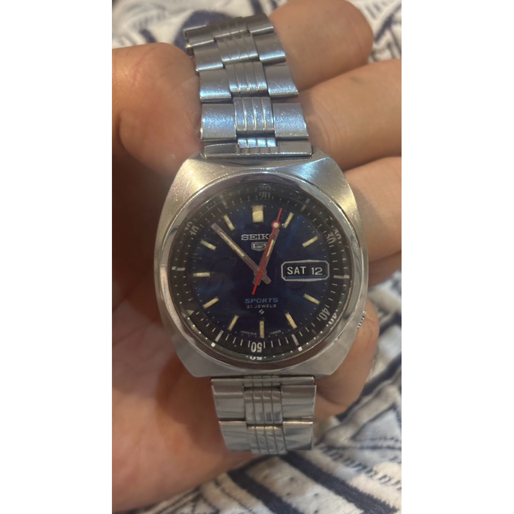 jam tangan seiko 5 baby pougue seri 6119 blue dial