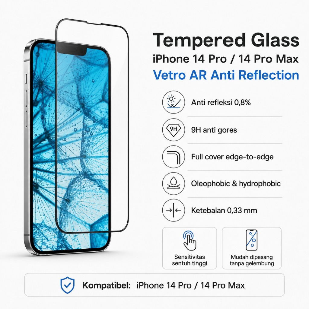 Tempered Glass iPhone 14 Pro Max 14 Pro SWITCHEASY Vetro AR Anti Reflection Screen Protector