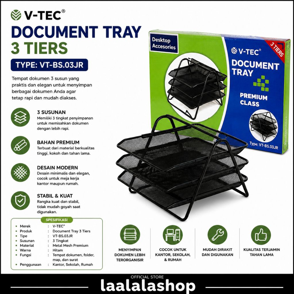 V-TEC Document Tray 3 Susun
