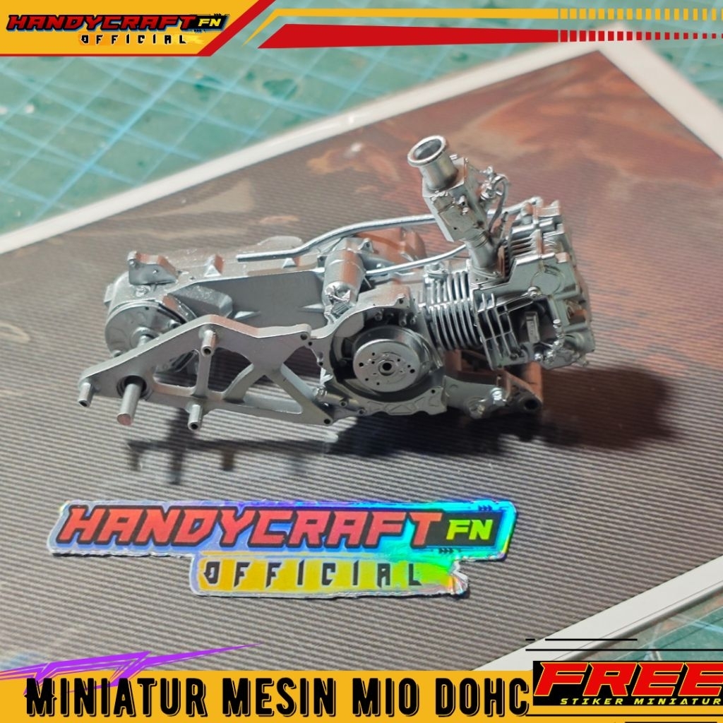 Miniatur Mesin MIO DOHC Skala 1:12 Bahan Resin 3D