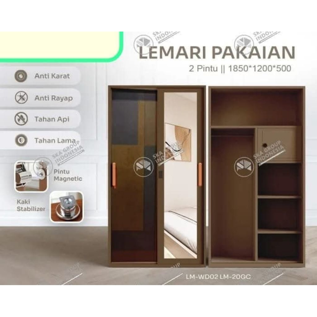 lemari besi sleading 2p lebar 120 cm by mebel sumber harapan Banjarmasin , ( jual lemari besi , lema