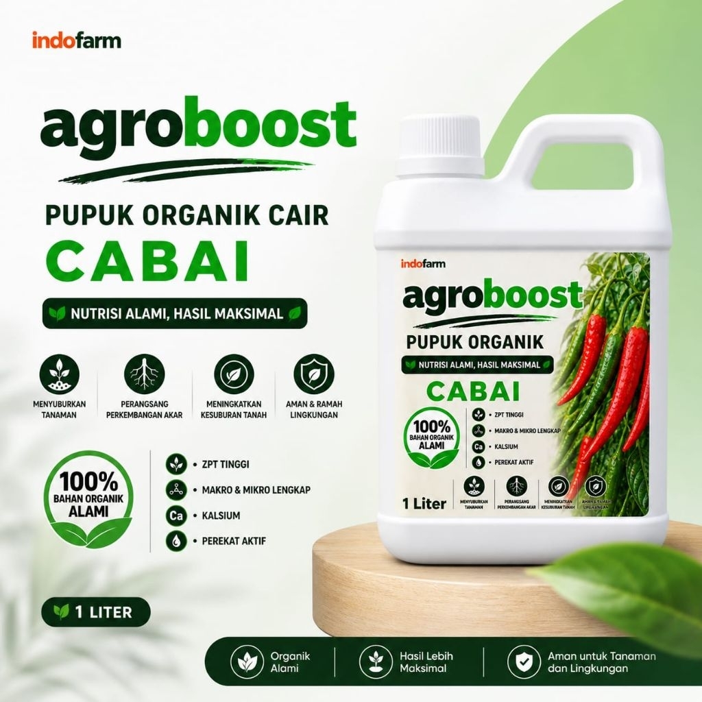 Pupuk Organik Agroboost Tanaman Cabai 1Liter/Pupuk Nutrisi Penyubur Tanaman Cabai