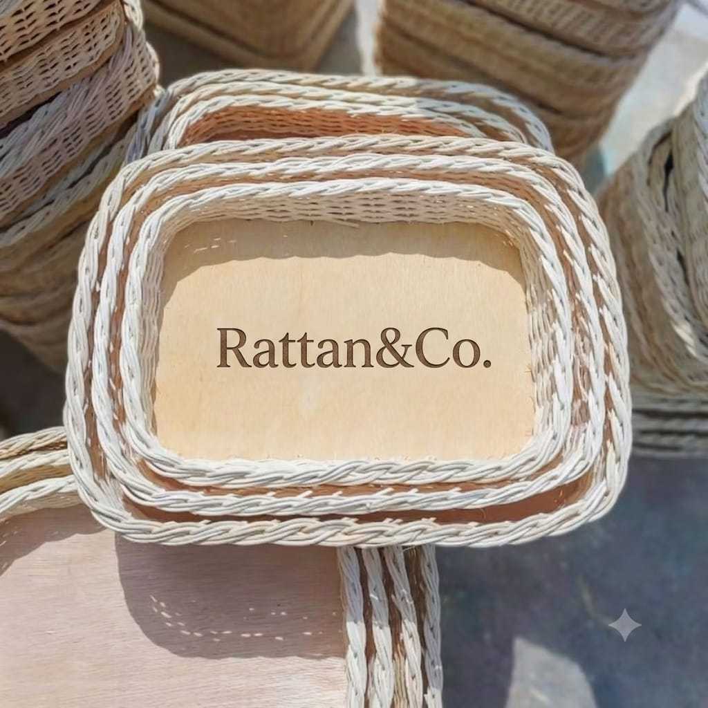 Keranjang Hantaran Rotan Kotak Set Isi 3