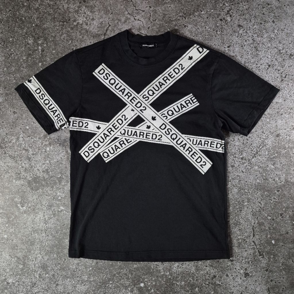 Dsquared2 Tape Logo T-shirt Made in Italy Authentic