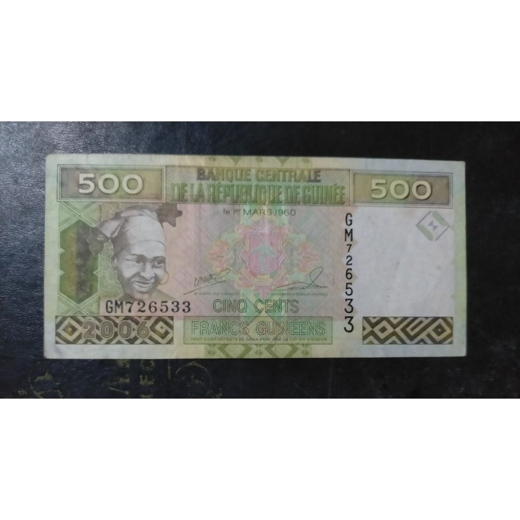 uang 500 francs Guinea 2006