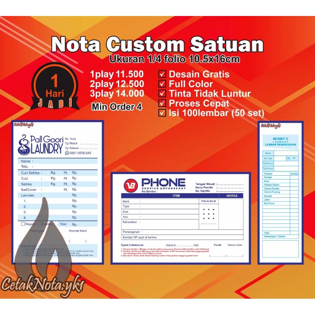 Nota Custom Satuan