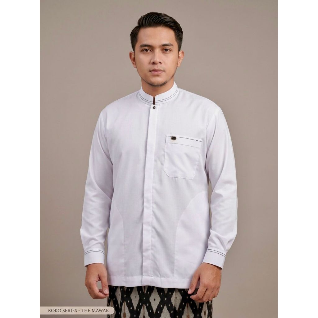 Baju Koko Bahbus Koko Sultan Lengan Manset Kerah Sanghai Koko Ammu Bahbus