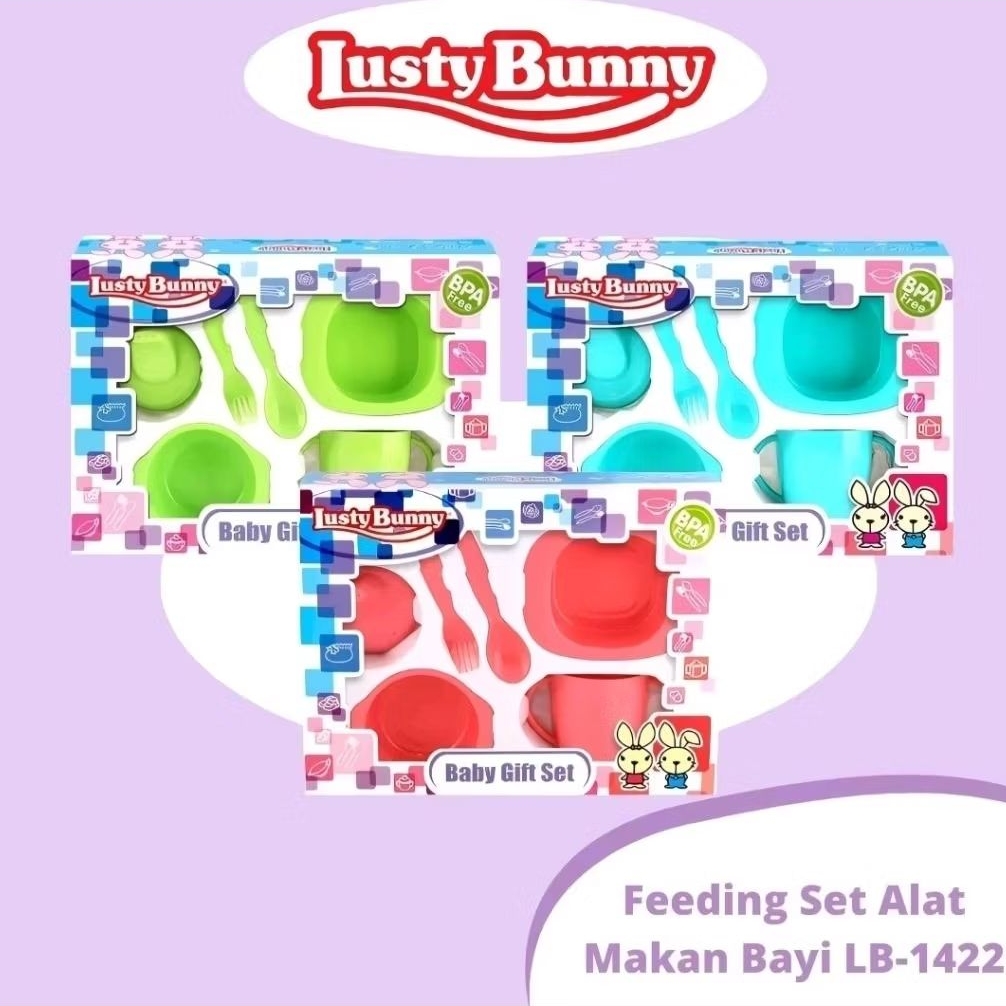 FEEDING SET LUSTY BUNNY LB-1423 | GIFT SET BABY NEWBRON | SET MPASI