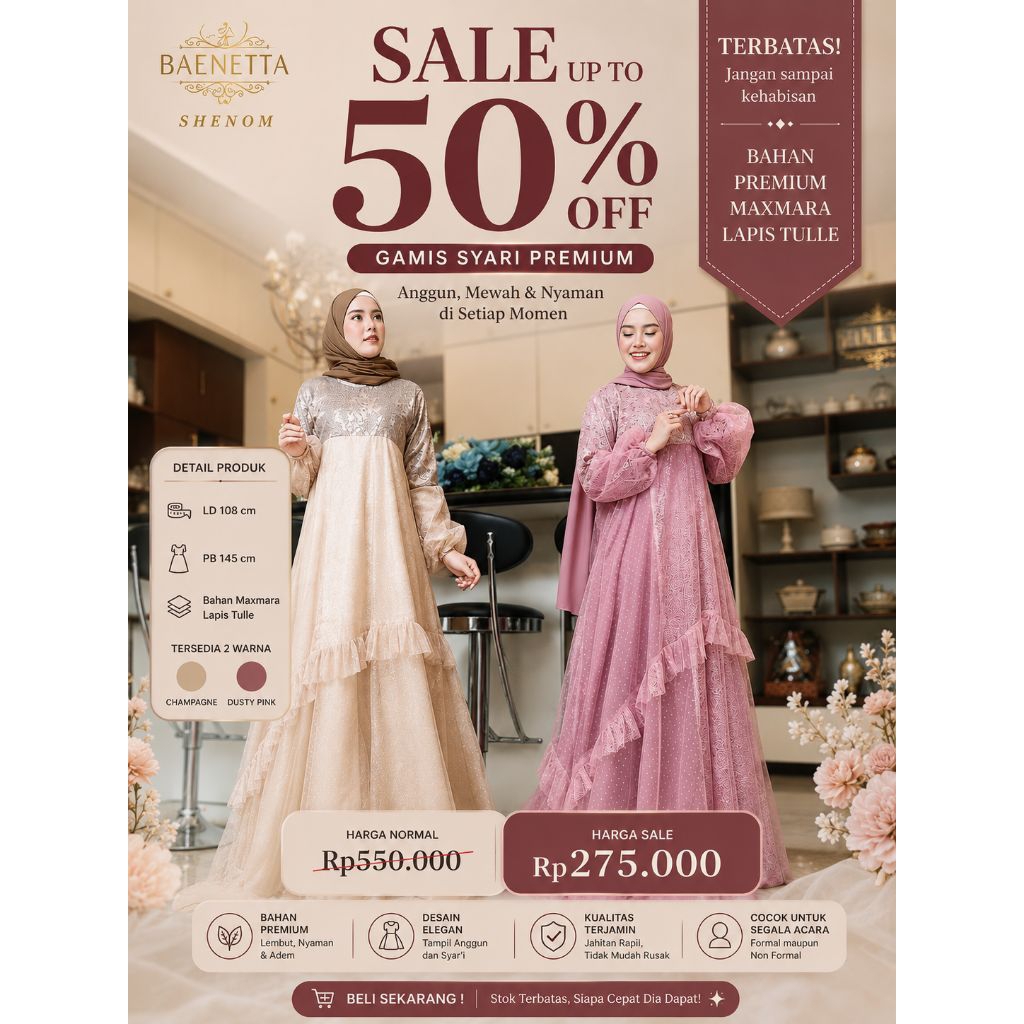 Gamis Syari Shenom by Baenetta(only dress)
