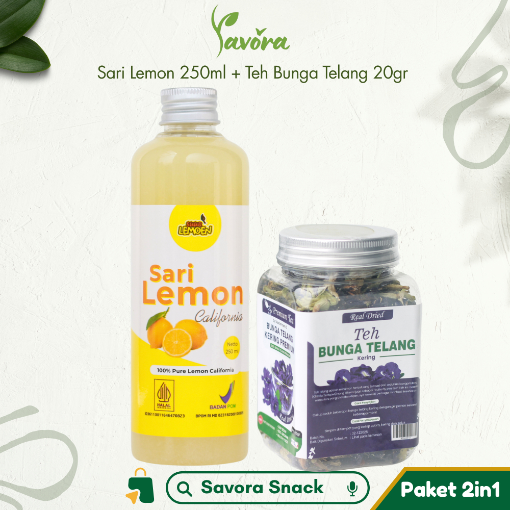 Savora Paket Hemat Immune Booster Sari Lemon dan Teh Bunga Telang