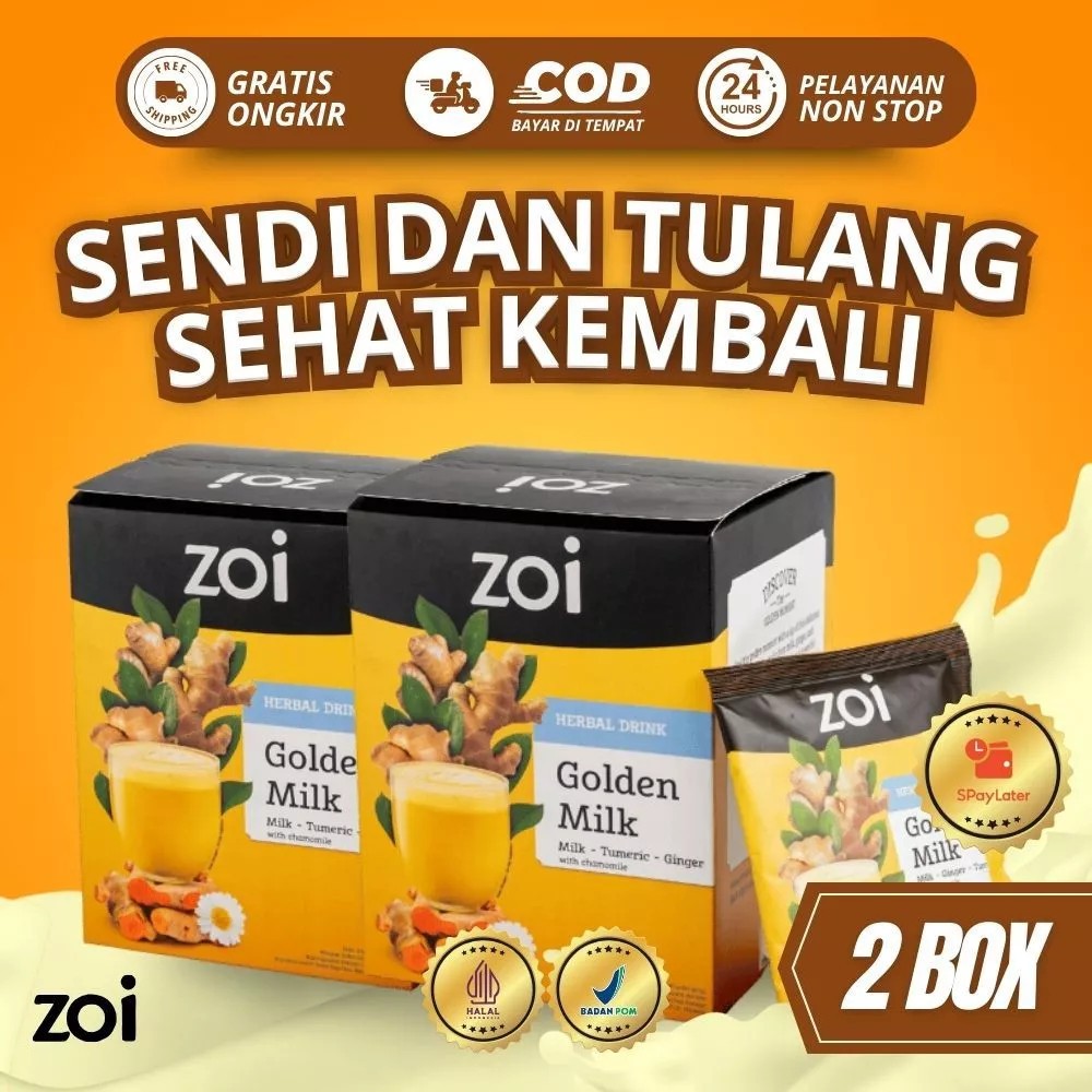 [20 Sachet] Susu Kambing Etawa ZOI Golden Milk Asli Herbal Asam Lambung GERD Maag Nyeri Sendi BPOM