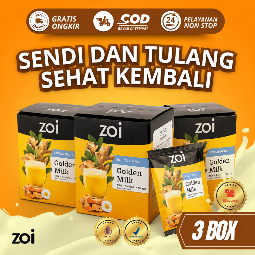 [30 Sachet] Susu Kambing Etawa ZOI Golden Milk Asli Herbal Liver Gula Darah Diabetes Daya Tahan Tubu