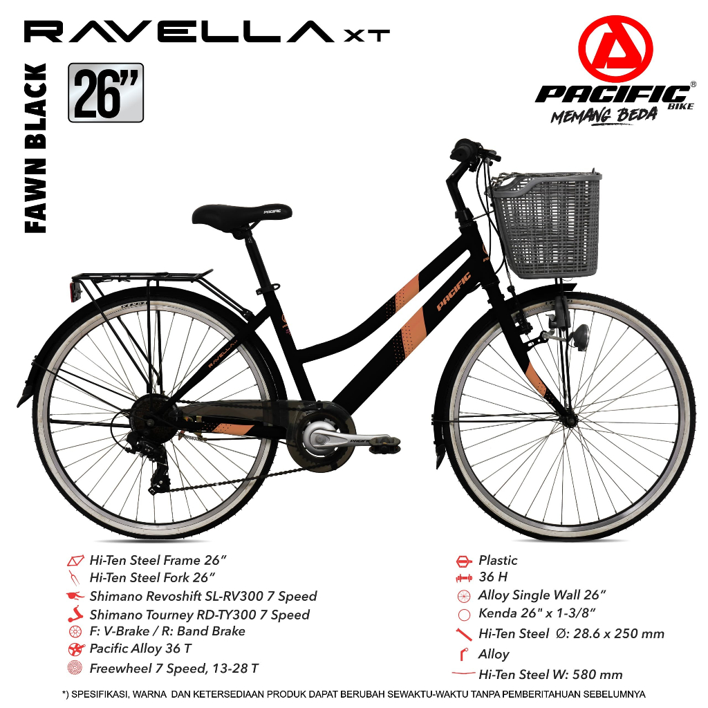 Sepeda Prempuan Keranjang Mini 26 Inch Ravella XT by pacific Terbaru