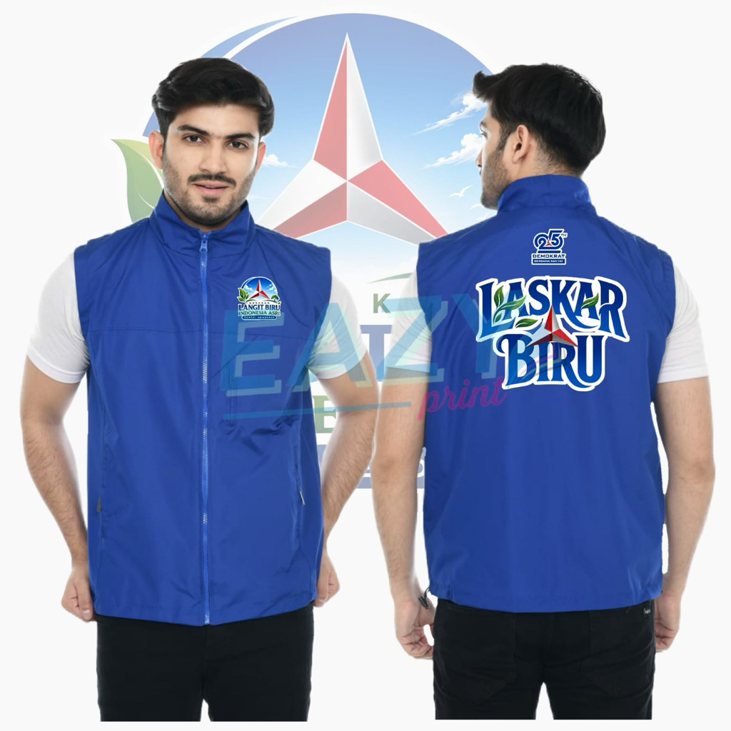 ROMPI KERAH TINGGI LASKAR BIRU DEMOKRAT GERAKAN INDONESIA ASRI LANGIT BIRU HUT KE-25 TAHUN 2026 VEST