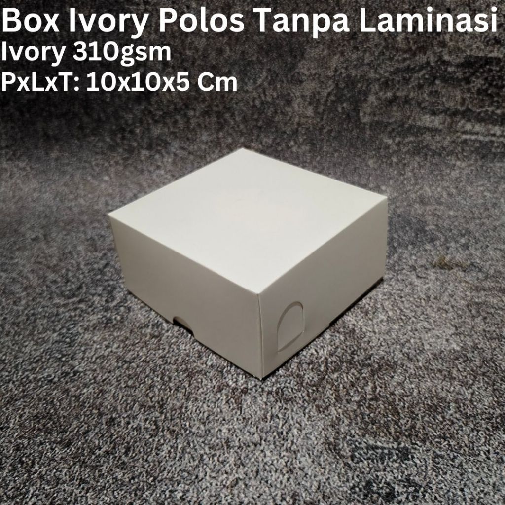 Box Kotak Dus Ivory Putih untuk Donat Kue Cookies Dimsum isi 1 ukuran 10x10x5 Tanpa Laminasi