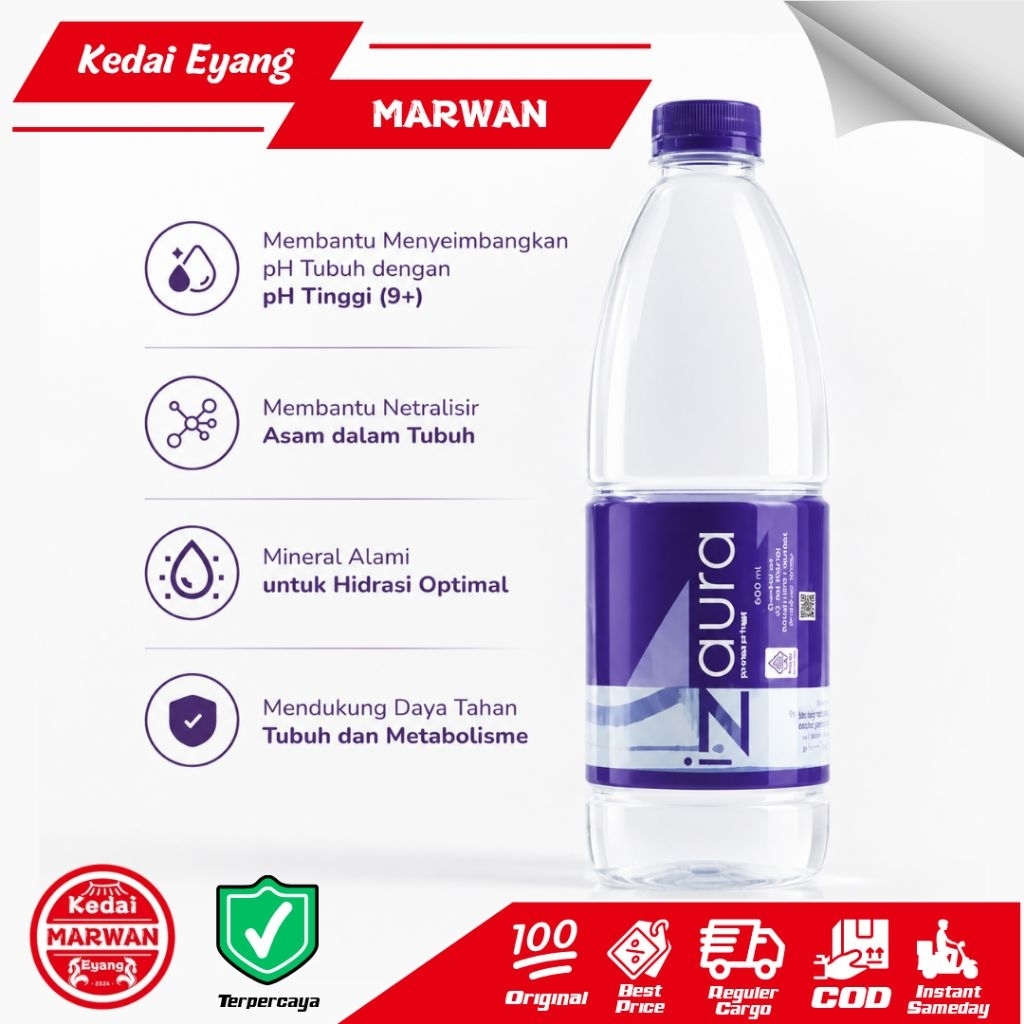 iZaura Air Minum pH Tinggi 1 Dus Air Alkali iZaura Asli