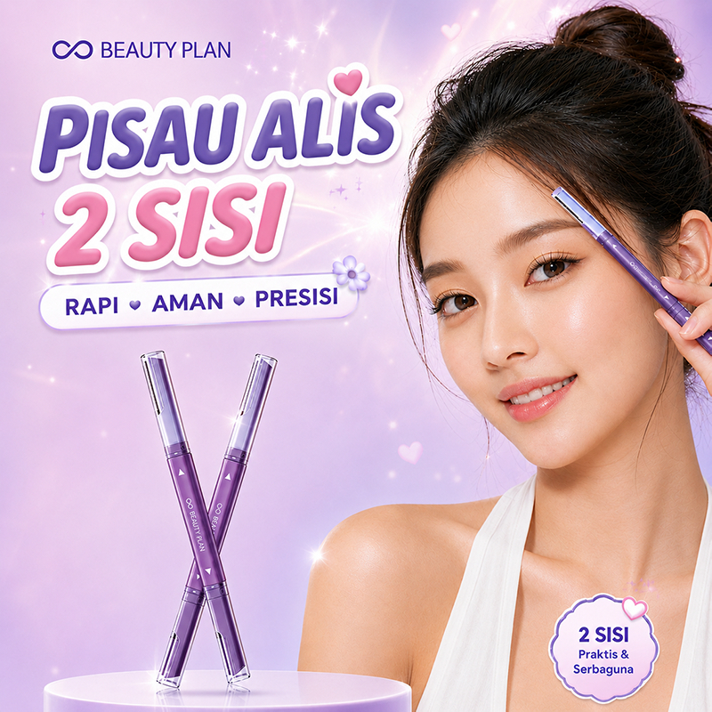 BEAUTY PLAN Pisau Cukur Alis Wajah Kecantikan Eyebrow Razor Presisi Double Blade | Pelindung Lengkun
