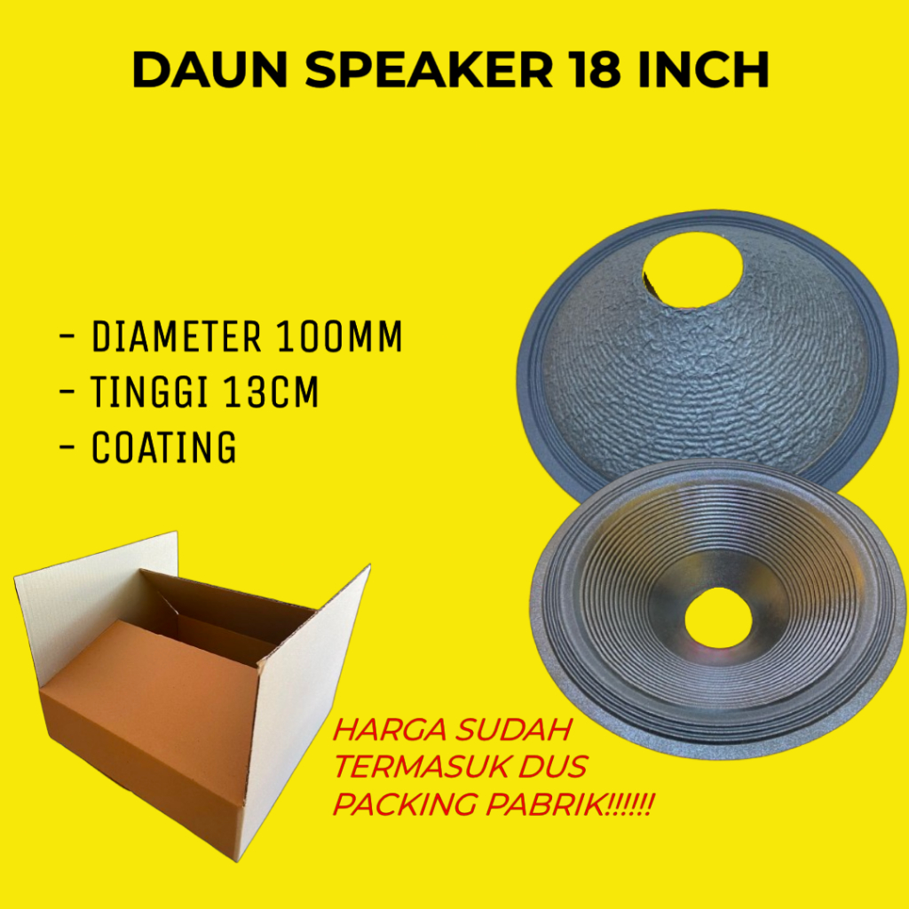 DAUN SPEAKER 18inch 3R LUBANG 100mm T130mm