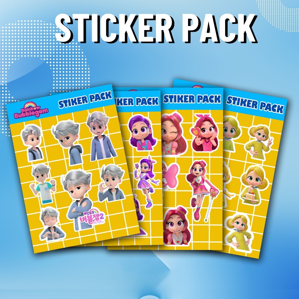 Stiker Pack GREY,RED RUBY,PURPLE STAR YELLOW GOLD RAINBOW BUBBLEGEM - untuk Laptop, Motor, dan Helm 