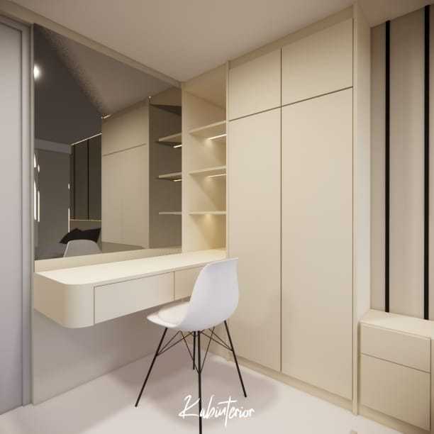 Custom Wardrobe Built-in Meja Rias Minimalist HPL Luar-dalam