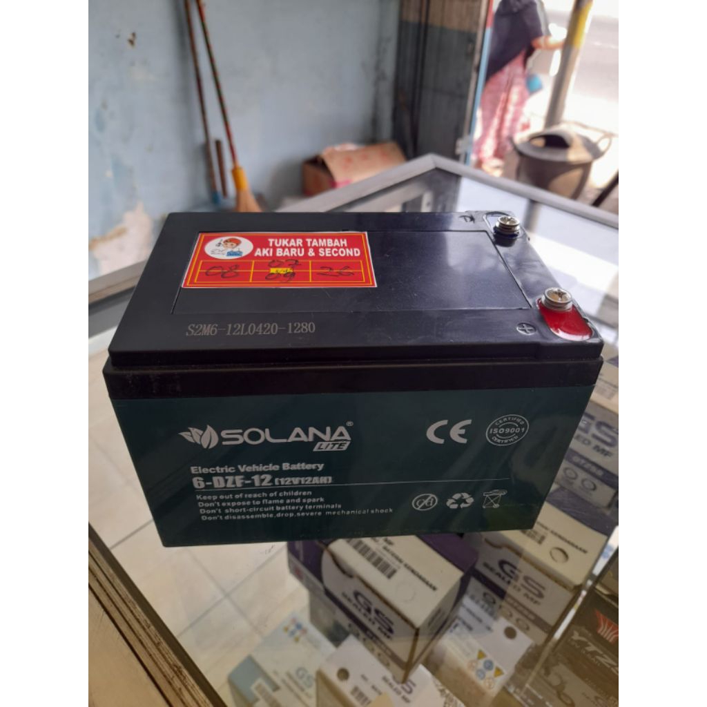 Aki UPS 12 Volt 12 Amper Untuk Sepeda listrik Mainan Mobil Anak, DLL