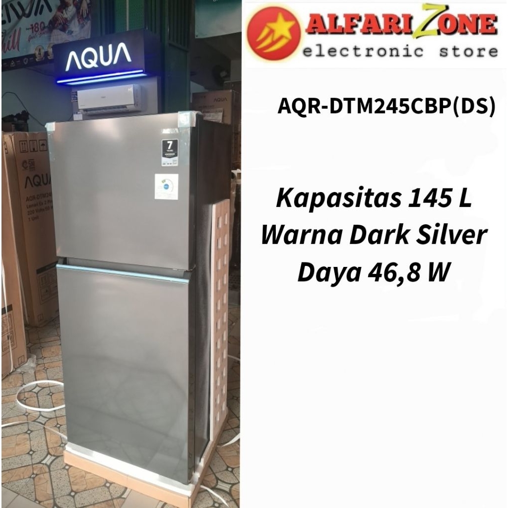 Kulkas 2 pintu AQUA AQRDTM245CBP (DS) 185 Liter AQUA AQRDTM245 CB PDS