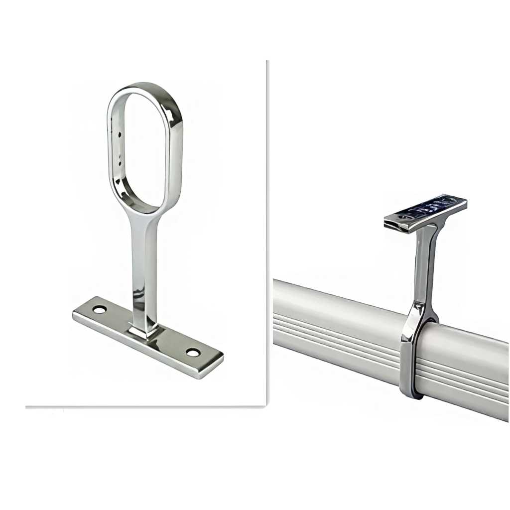 BRACKET PIPA BESI OVAL TENGAH / BRACKET GANTUNGAN BAJU / BRAKET PIPA STAINLESS / CANTOLAN PIPA STAIN