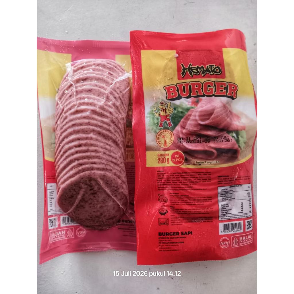 Hemato Burger Sapi Mini Isi 20 Pcs 280gr Burger Daging Sapi
