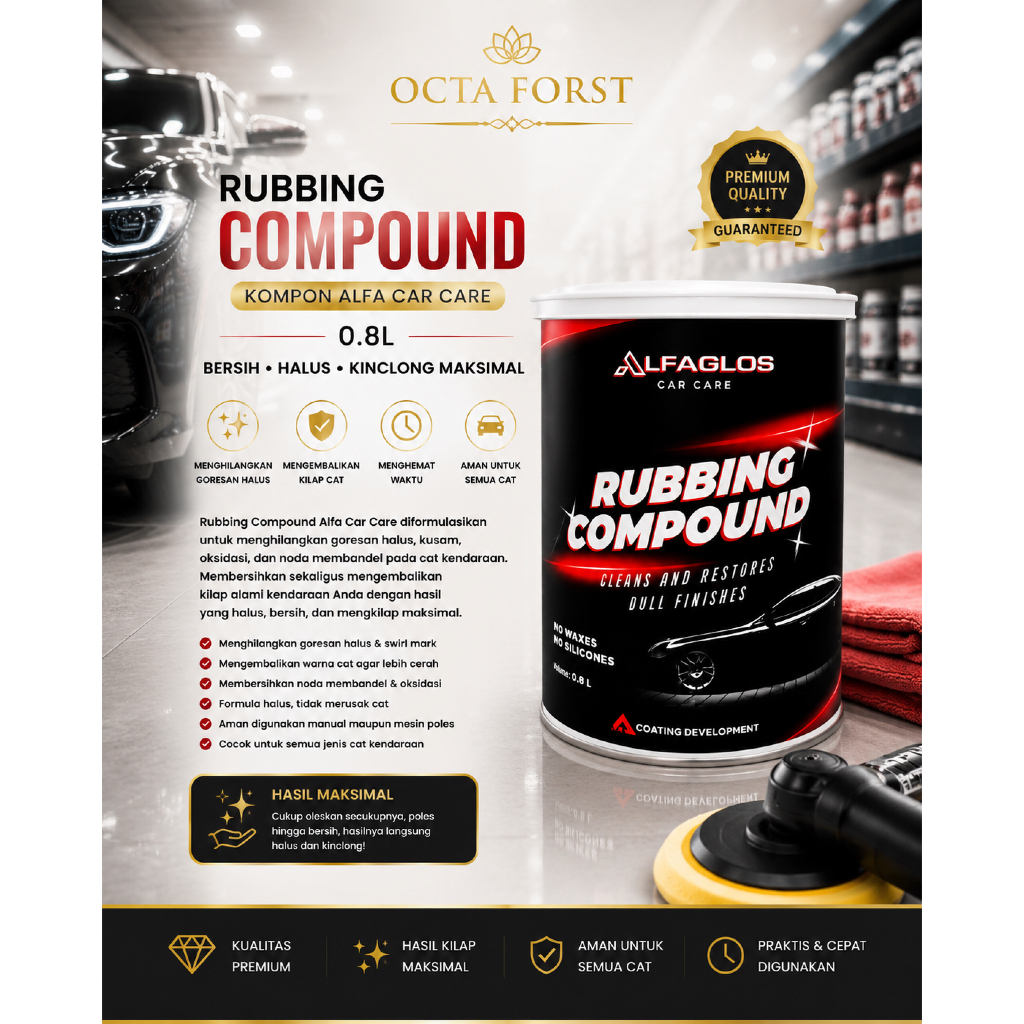 Rubbing Compound Kompon Alfa Car Care 0.8L