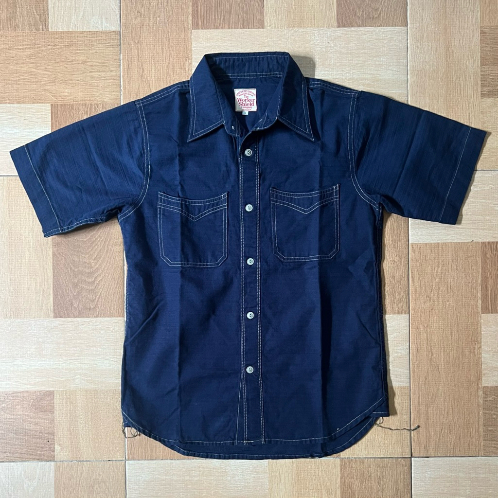 The Worker Shield Navy Dobby Workshirt Kemeja Size S