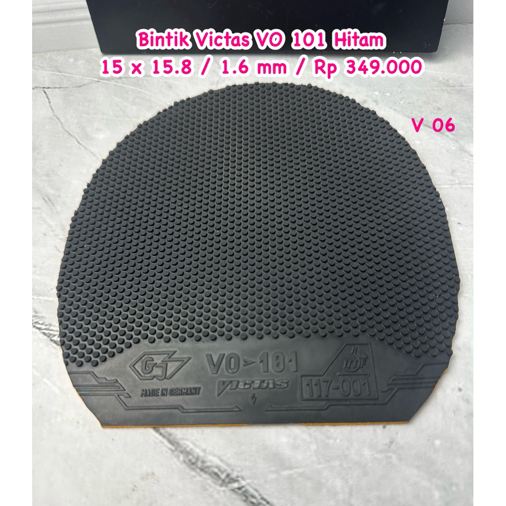 SECOND BET BAT KARET PINGPONG TENIS MEJA BINTIK VICTAS VO 101 HITAM
