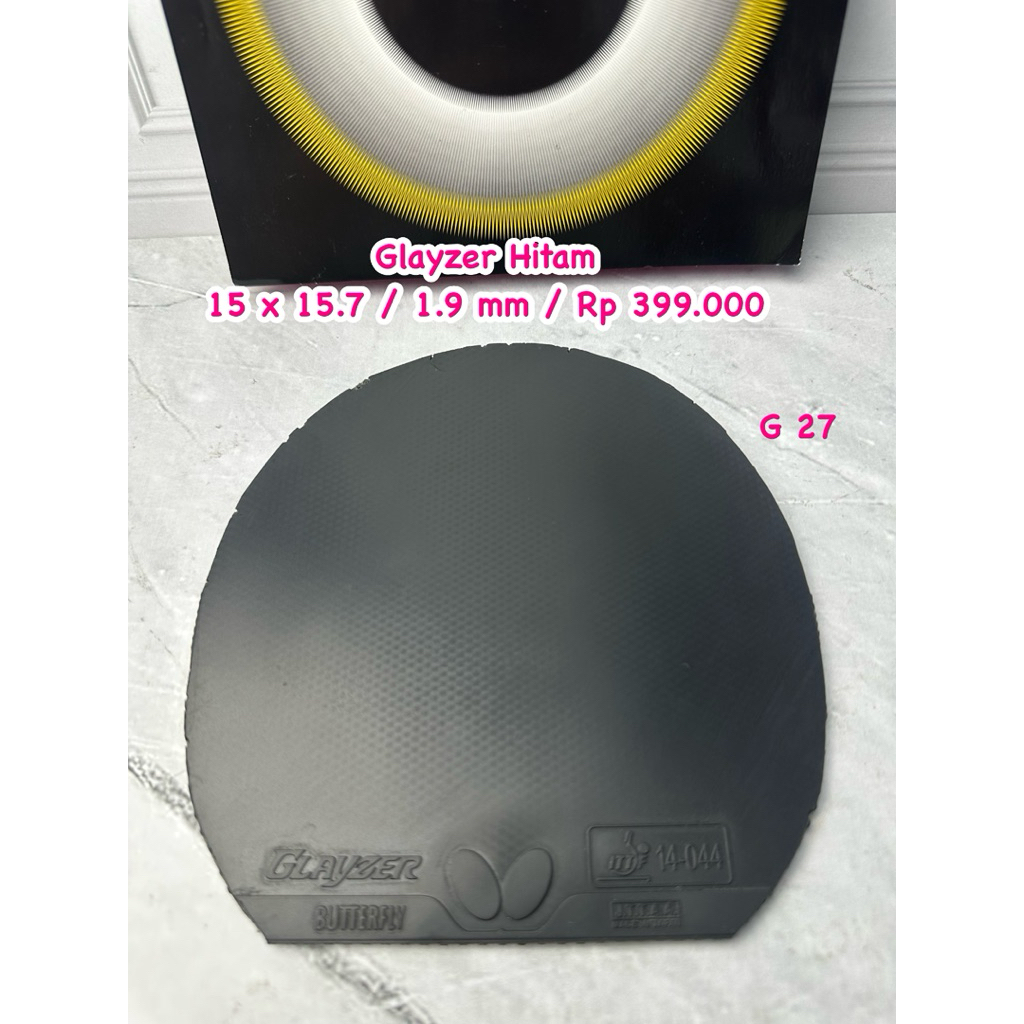 SECOND karet bet bat tenis meja pingpong butterfly Glayzer hitam