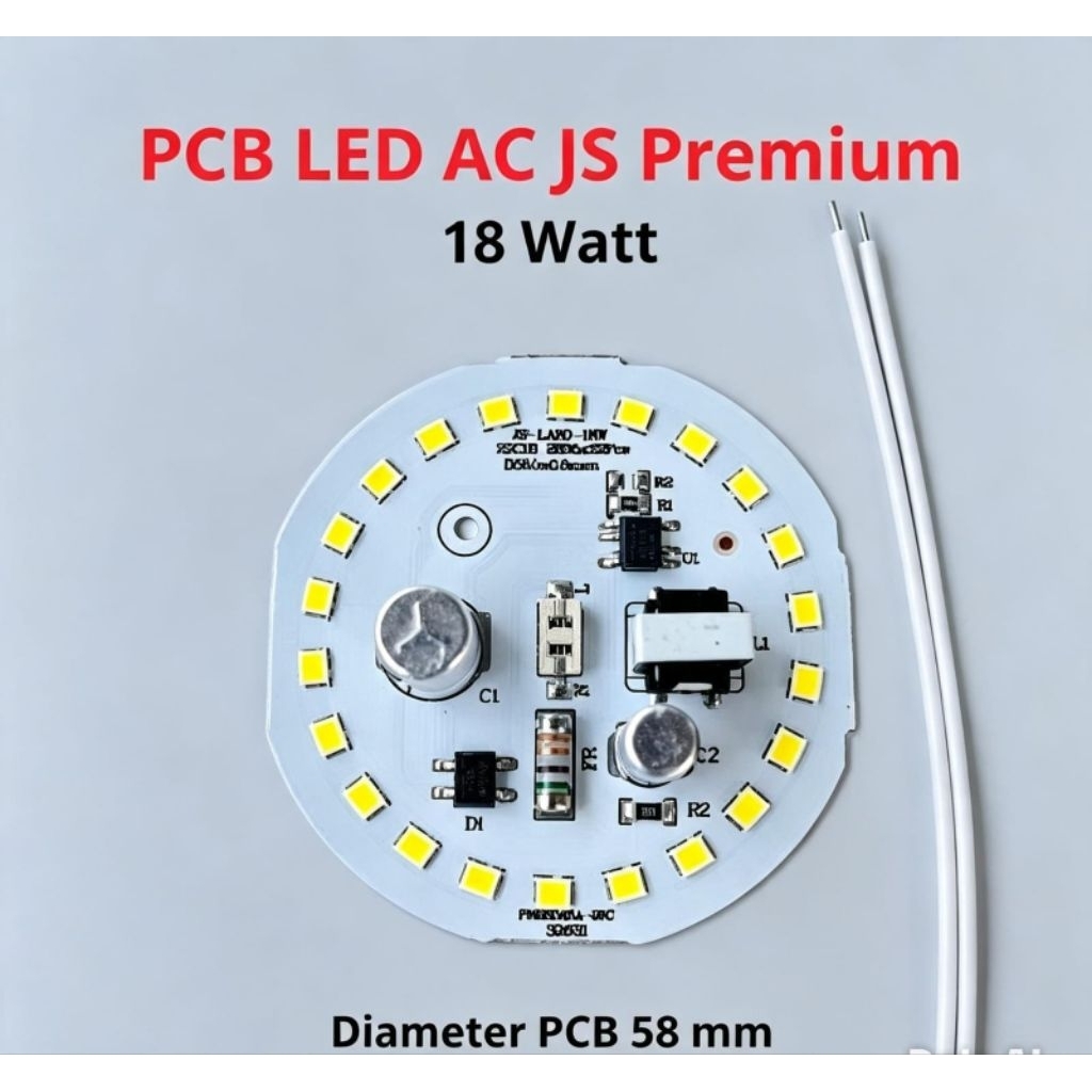 pcb led 18w JS nyala putih terang diameter 58mm
