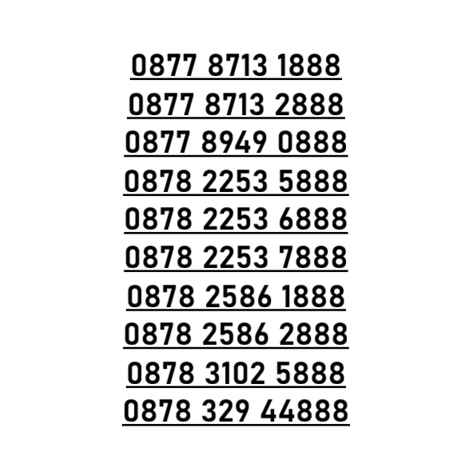 Nomor cantik xl seri triple 888 e726