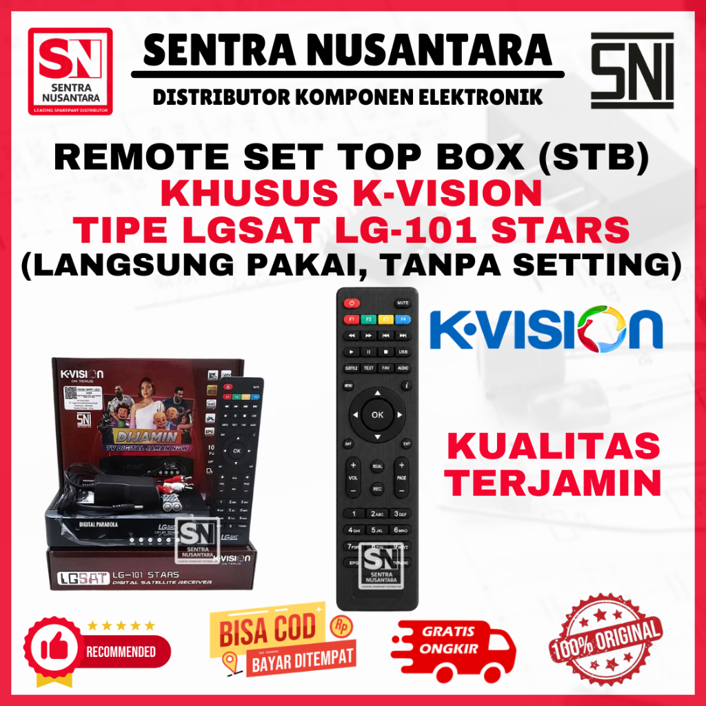 REMOTE STB K-VISION TIPE LGSAT LG-101 STARS ORIGINAL | REMOT STB K-VISION LG 101 ASLI TAHAN LAMA | R