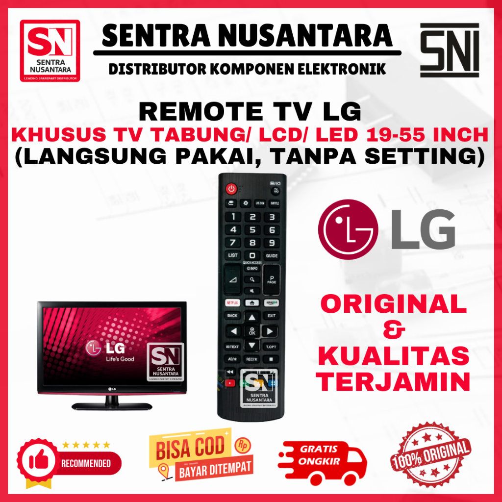 REMOTE TV LG 19-55 INCH ORIGINAL | REMOT TV LCD LG ASLI TAHAN LAMA | REMOTE TV LED LG KUALITAS BAGUS