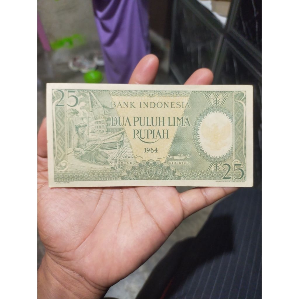 uang kuno 25 rupiah 1964