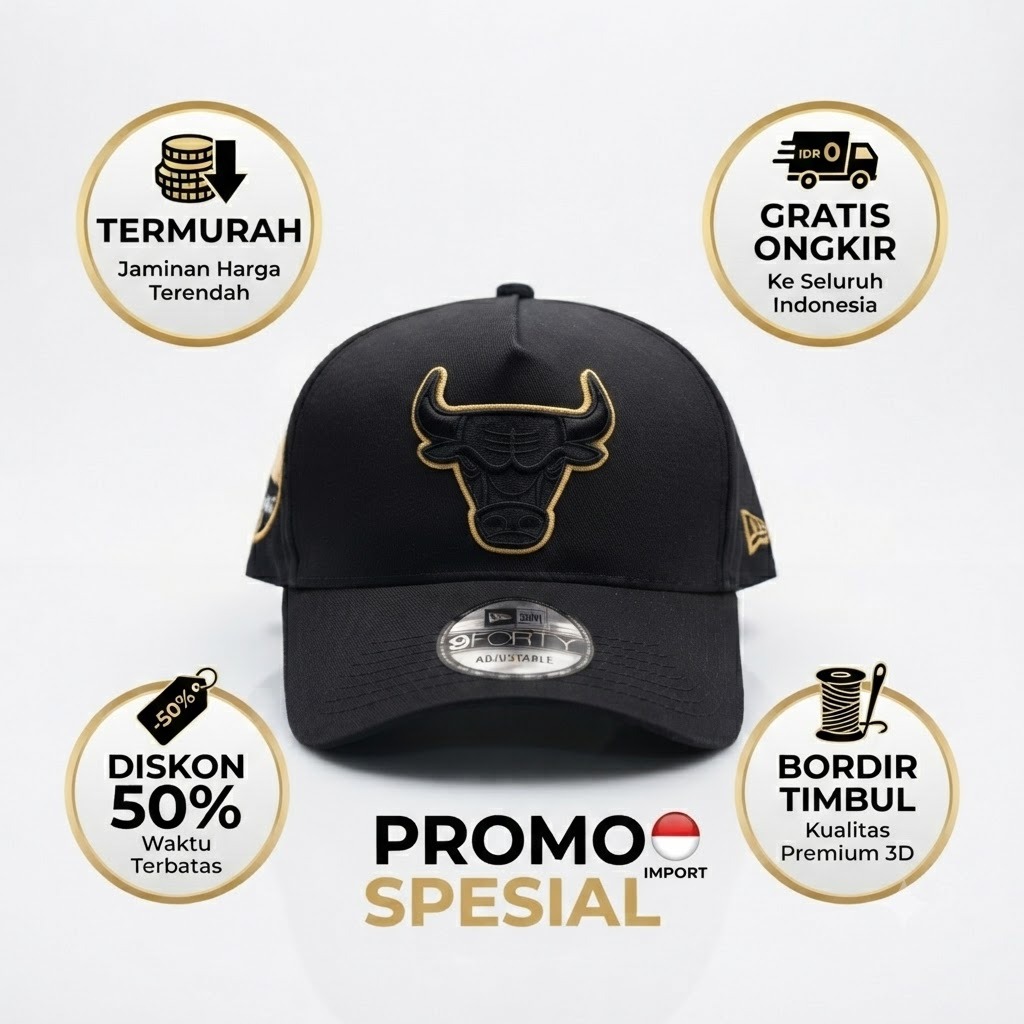 Topi Baseball Chicago Bulls Original 9Forty - Model Keren Unisex