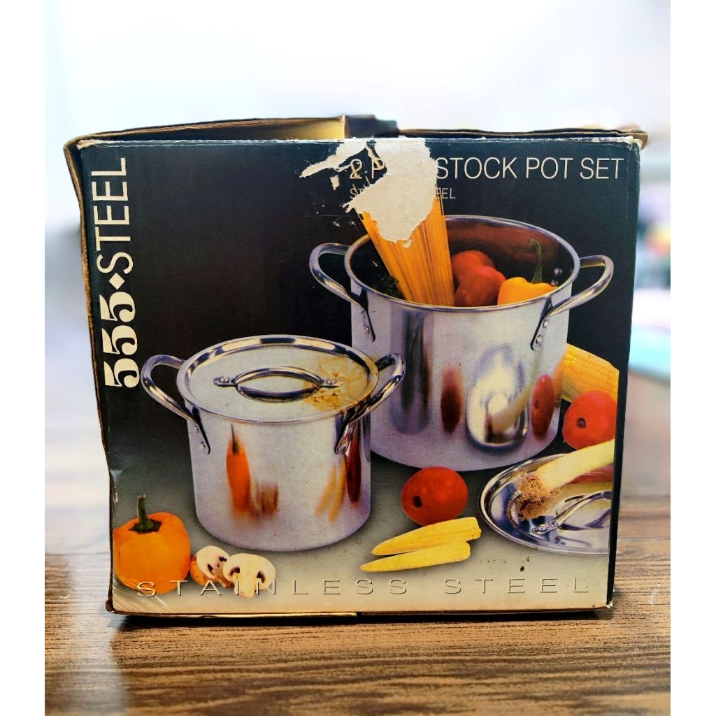 ​1 buah Panci Stainless Steel Rosh 555 Stock Pot Set - Panci Tinggi Tebal Premium (Made in India) - 
