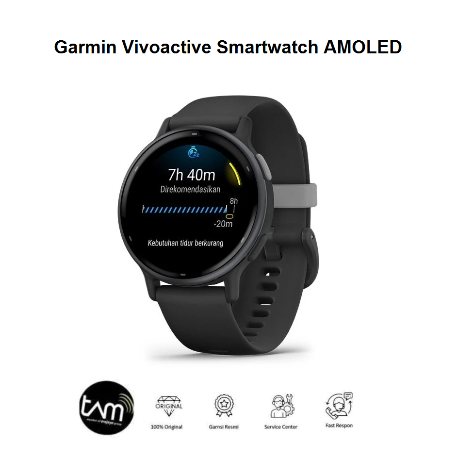 Garmin Vivoactive 5 Black / Slate - Garmin Vivoactive 5 Smartwatch AMOLED Original Garansi TAM