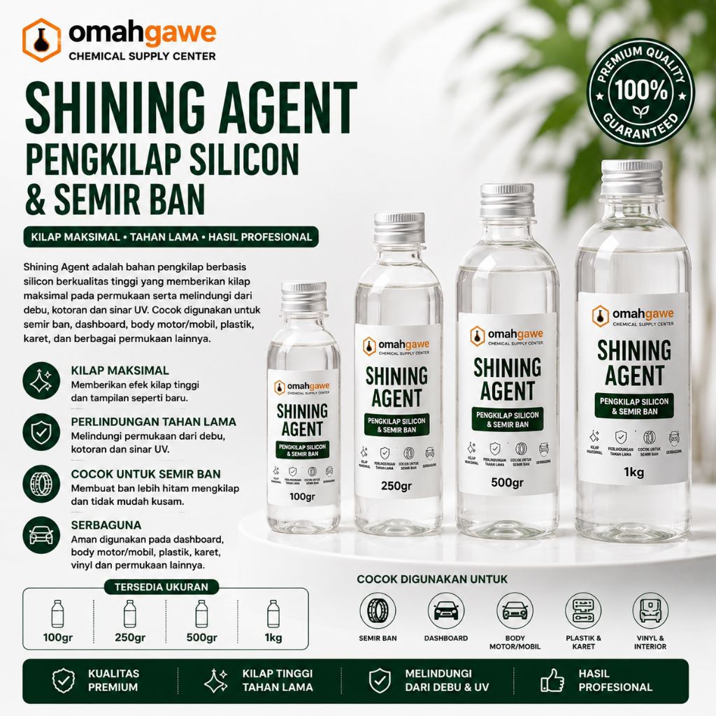 (Netto 100ml) Shining agent /pengkilap silicon & semir ban