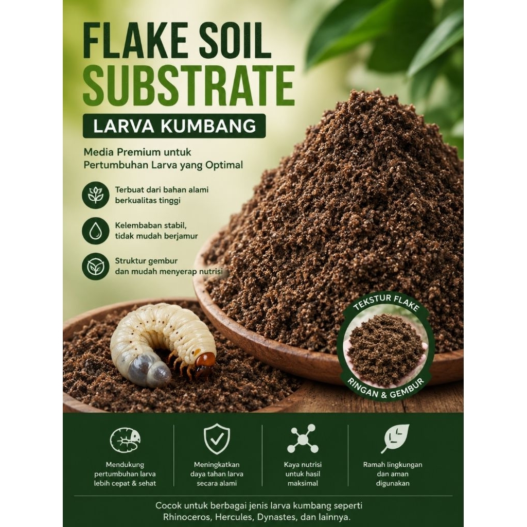 flake soil substrate larva kumbang murah