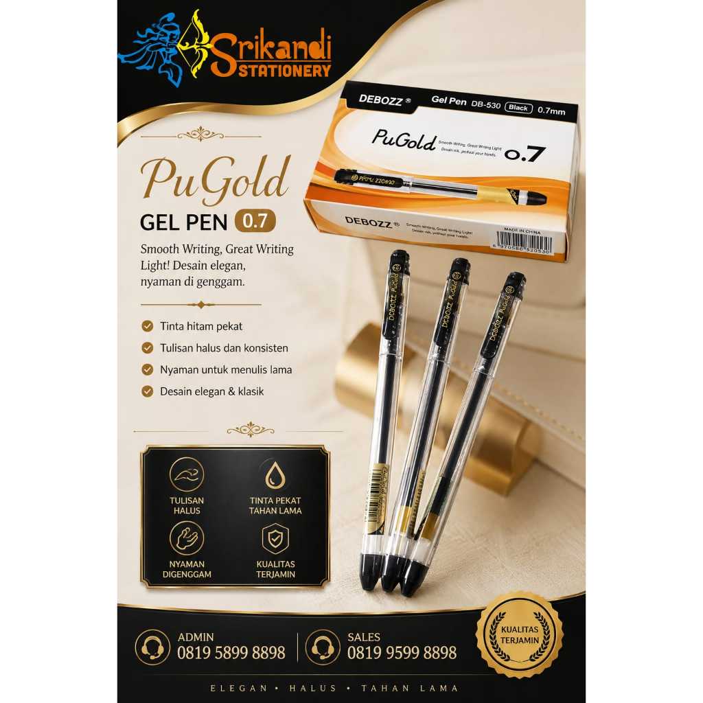Pena gel Debozz DB 530 mata jarum kecil 0.7mm