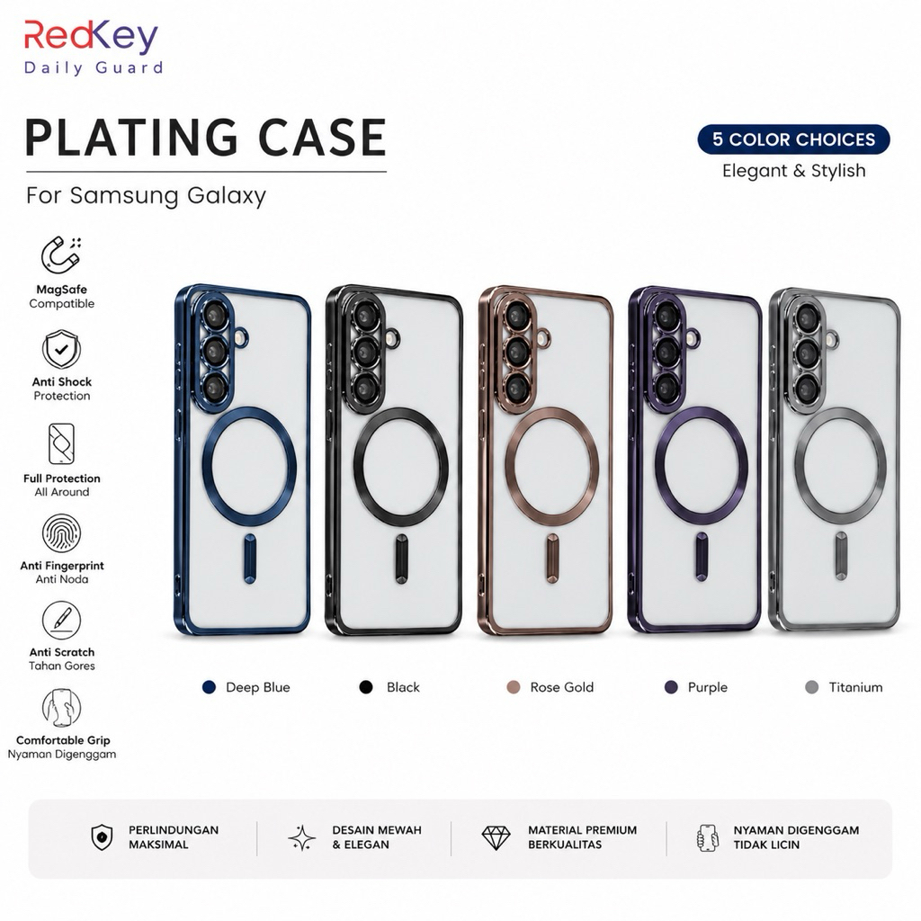 Redkey Case Samsung A15 A35 A55 A14 A54 A16 A26 A36 A56 A17 S25 FE A24 A25 A34 A05S A37 A57 5G 4G/5G