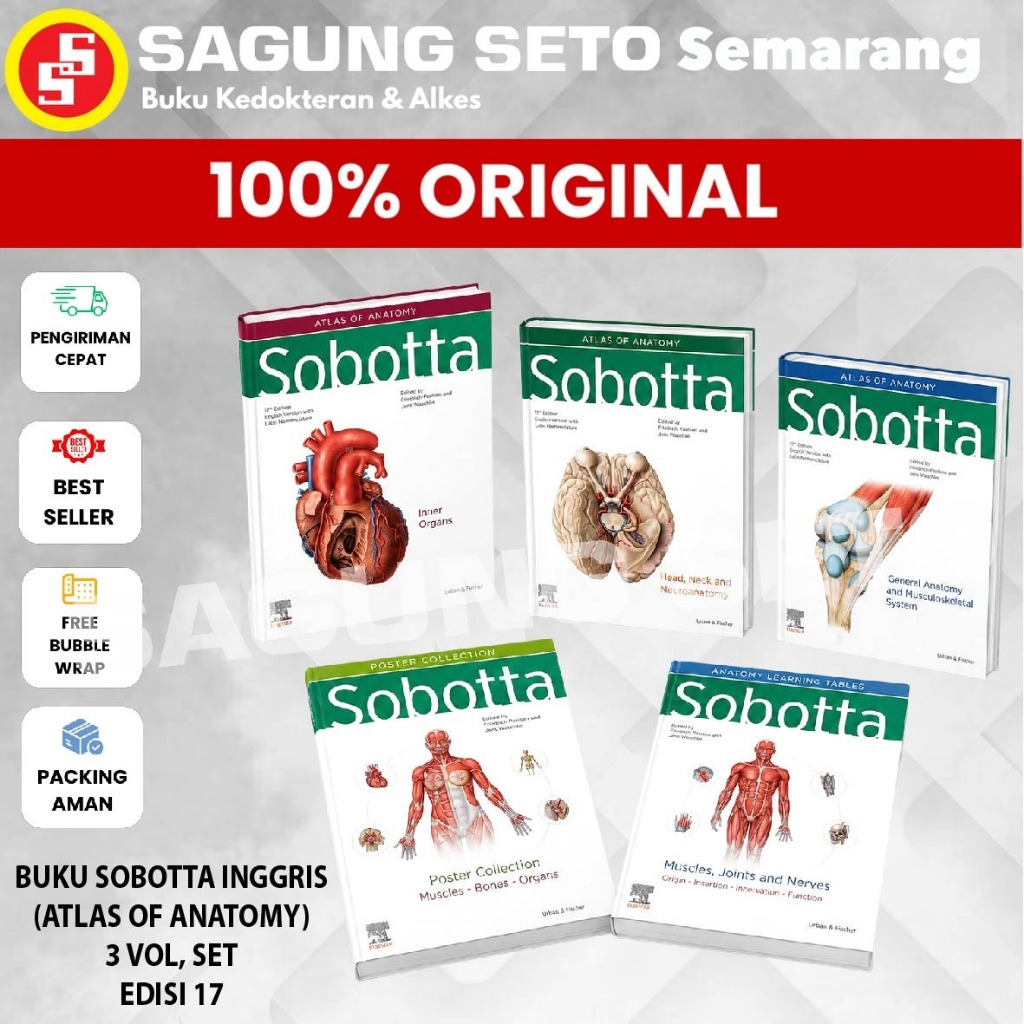 SOBOTTA ENGLISH VERSION ATLAS OF ANATOMY 17ED (NEW EDITION) 2023 / SOBOTTA INGGRIS EDISI TERBARU