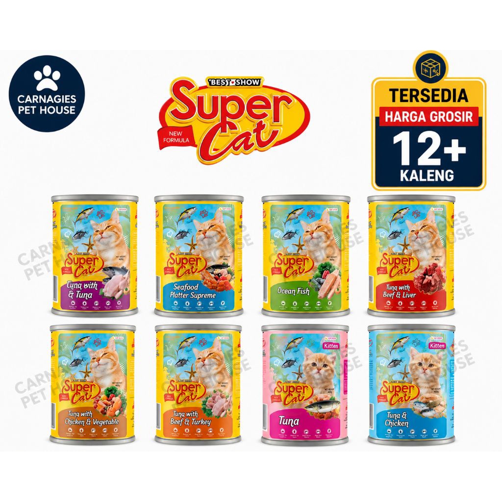 Super Cat kaleng 400gr Super Cat Kitten Super cat 400gr Supercat 400gr Supercat kaleng Makanan kucin